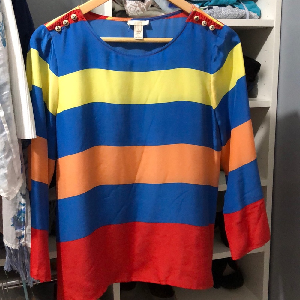 J crew striped blouse